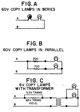 schematic of three lamp circuits